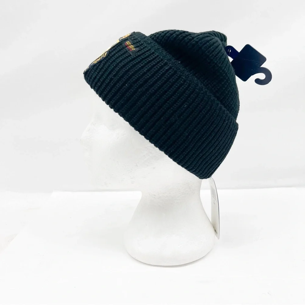 Polo Ralph Lauren BLACK Patched Courage Loyalty Knit Beanie Hat - Picture 7 of 14